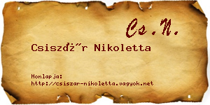 Csiszár Nikoletta névjegykártya