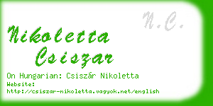 nikoletta csiszar business card